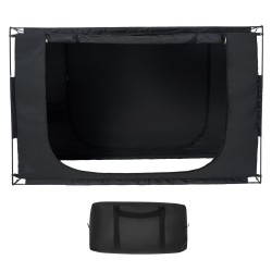 Sängyn teltta 2030x1520x1190 mm noin 70% pimentävä kangas musta 3 ovea