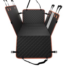 Koiran takaistuimen laajennus 600D-kangas PP-kennolevy 129x70 cm kovapohjalla verkkopaneelilla säilytystaskulla