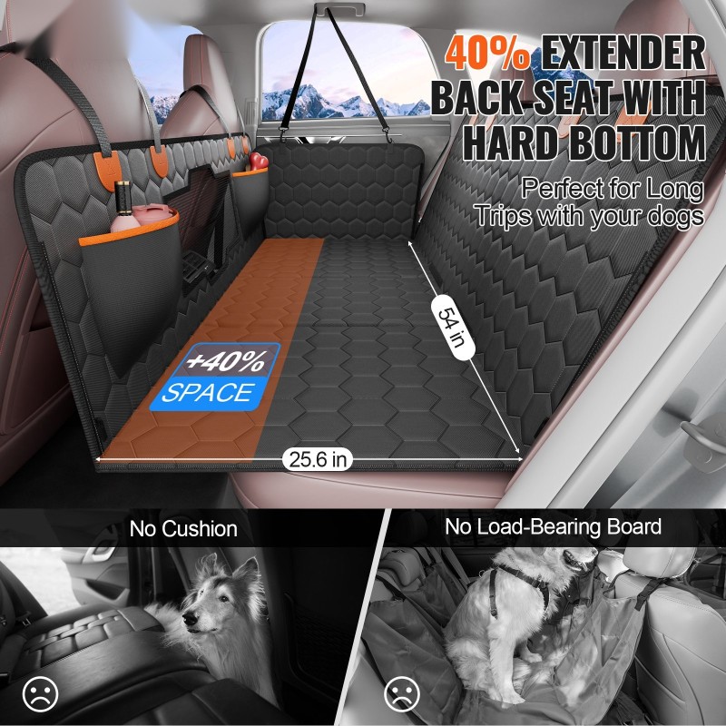 Takapenkin jatkopaneeli koiralle 1360 x 650 mm 600D Oxford kangas verkkoruudulla