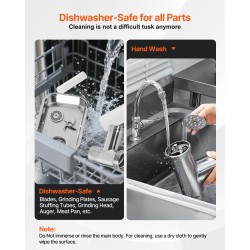 Pöytämallinen ruostumaton teräs lihamylly 1100 W makkarasuuttimilla ammattikäyttöön