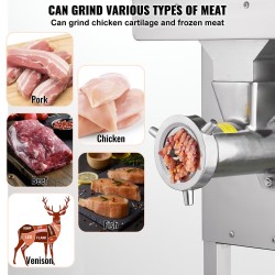 Sähkökäyttöinen ruostumaton teräs lihamylly 2200W 32 suuaukolla makkarasuppilolla ammattikäyttöön