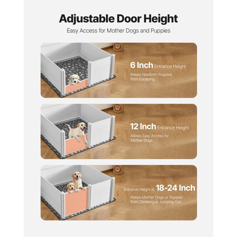 Pentulaatikko PVC-muovi 1520 x 1520 x 610 mm sisäkäyttöön erityisen suurille koirille