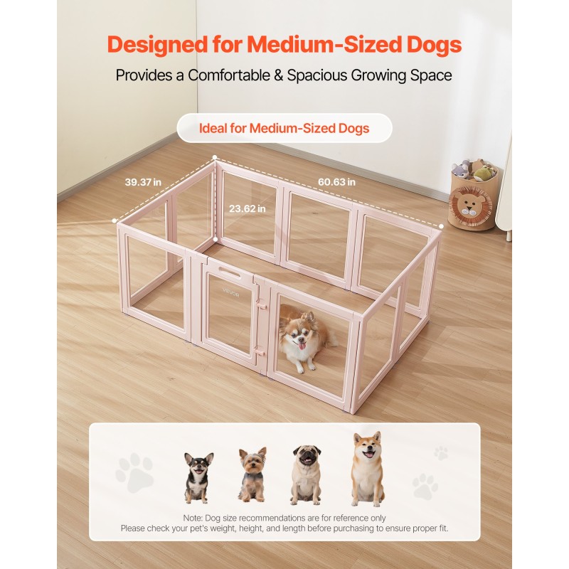 Muovinen pentulaatikko 1,54 x 1 x 0,6 m läpinäkyvillä PET-paneeleilla