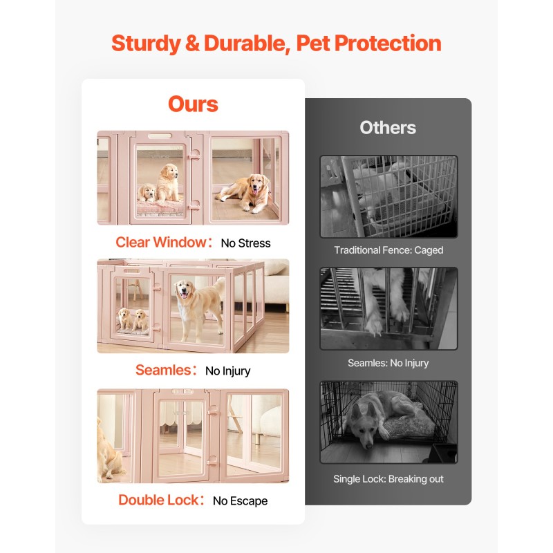 Pentuaitaus läpinäkyvillä paneeleilla 154×150×60 cm vesitiivis lukittavalla ovella suurille koirille