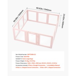 Pentuaitaus läpinäkyvillä paneeleilla 154×150×60 cm vesitiivis lukittavalla ovella suurille koirille