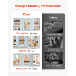 Pentulaatikko PET-paneeleilla PE-runko vesitiivis suurikokoisille koirille lukittava ovi