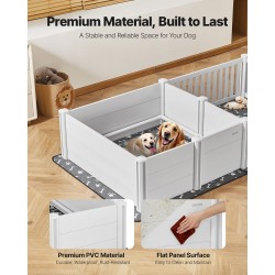 Pentulaatikko PVC-muovista 2370x1230x460 mm 2-huoneinen sisäkäyttöön korkeussäädettävillä ovilla pestävällä pissatyynyllä