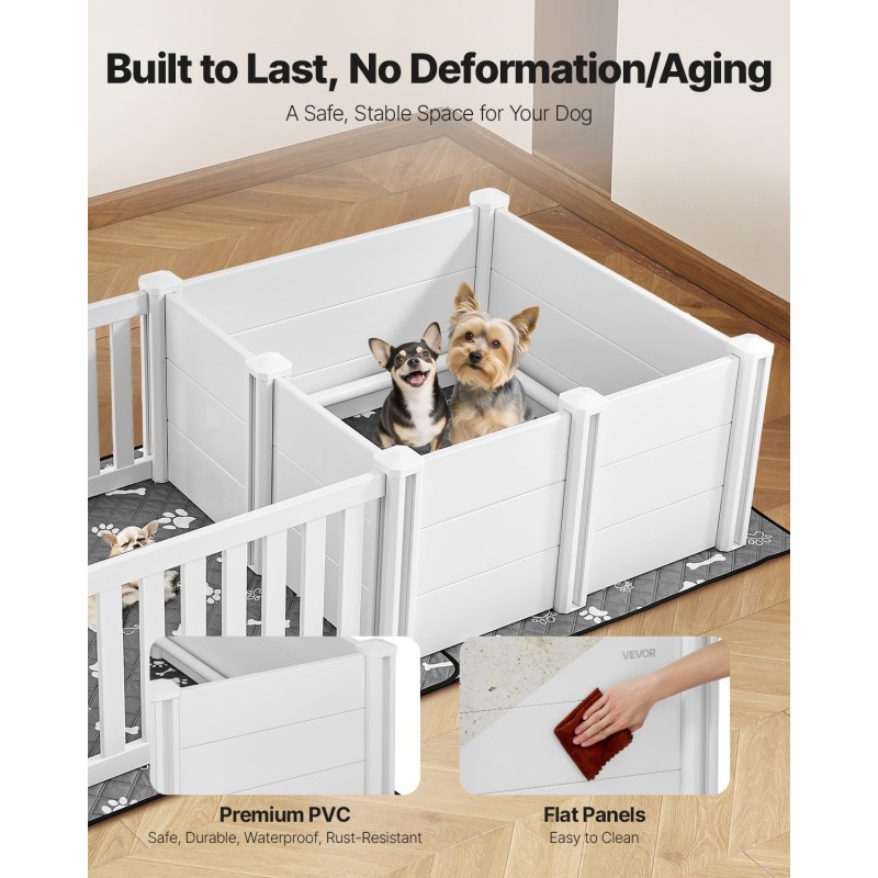 Pentulaatikko PVC-muovi 1865×970×500 mm vesitiiviillä alustalla keskikokoisille koirille