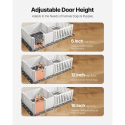 Pentulaatikko PVC-muovi 1865×970×500 mm vesitiiviillä alustalla keskikokoisille koirille