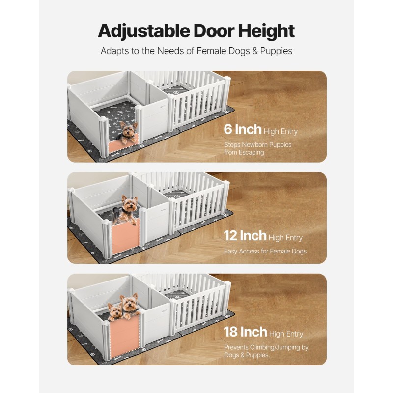 Pentulaatikko PVC-muovi 1865×970×500 mm vesitiiviillä alustalla keskikokoisille koirille
