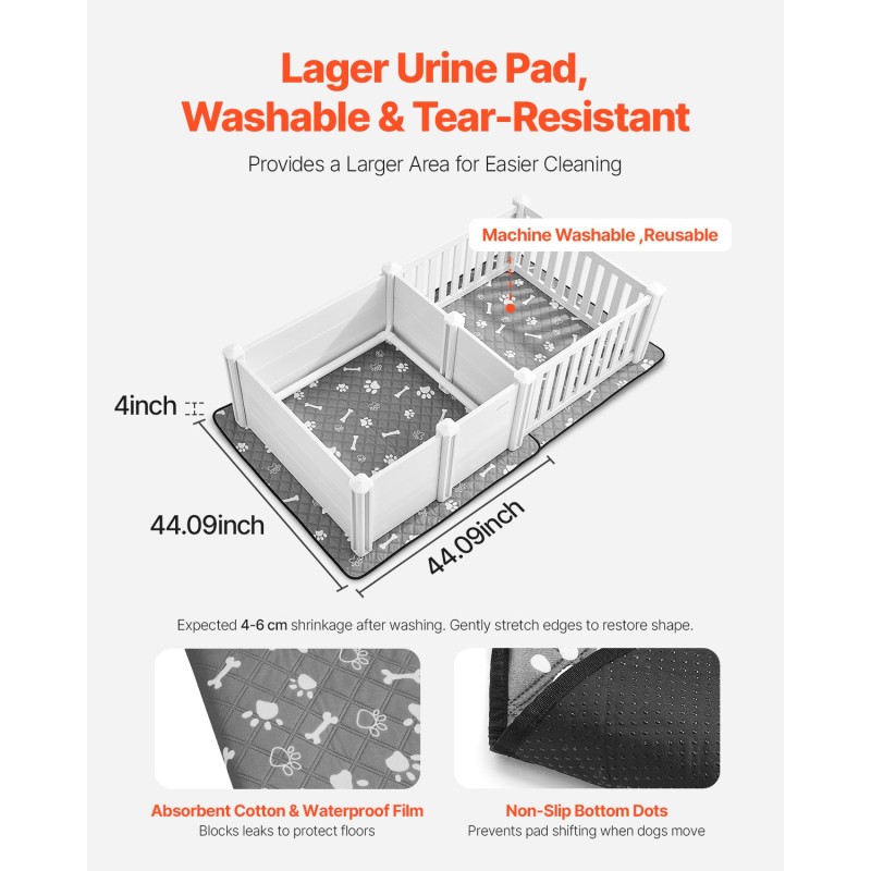 Pentulaatikko PVC-muovi 1865×970×500 mm vesitiiviillä alustalla keskikokoisille koirille