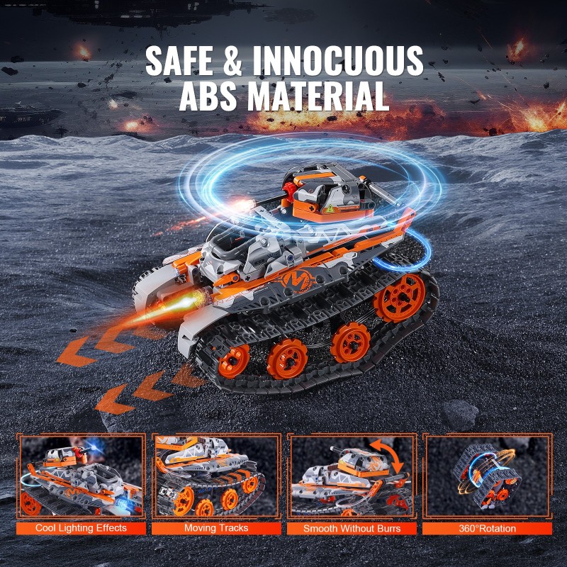 Rakennussarja ABS-muovia 554 osaa viisi mallia kaukosäädöllinen ja sovellusohjattu ladattava akku 6-vuotiaille