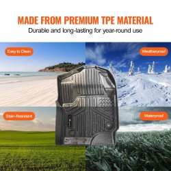 Auton TPE-lattiamatot 3-osainen etu- ja toiselle istuinriville Ford F250-F550 2017–2025 vasenkätisiin