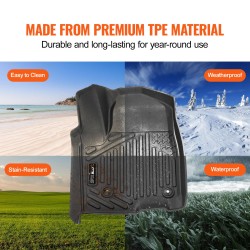 TPE lattiamatot 3-osaiset Chevrolet Silverado ja GMC Sierra 2019–2024 vasemmalta ohjattava musta