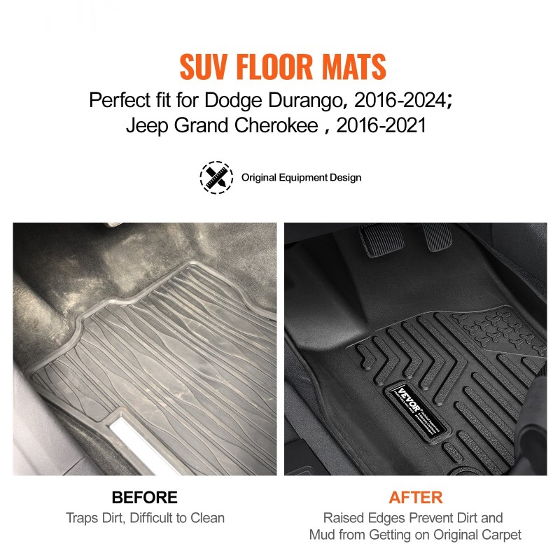 Auton TPE lattiamatot 3-osainen etu ja toiseen penkkiriviin musta Durango Grand Cherokee