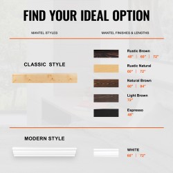 Seinälle asennettava kelluva takkahylly valkomäntyinen 72x8x5 tuumaa kantavuus 22,7 kg