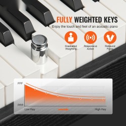 88-koskettiminen täyspainotettu digitaalipiano kaksoiskoskettimistolla 200 äänellä ja rytmillä Bluetooth USB ja MIDI-tuki
