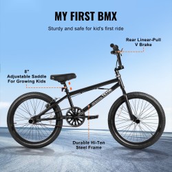 Temppuajo BMX-pyörä hi-ten-teräsrunko 20-tuumaiset renkaat 360 asteen roottori 4 tappia alumiiniset kaksoisseinämävanteet