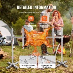 Sähköinen grillivarras ruostumattomasta teräksestä ulkokäyttöön 1108 mm 41 kg kokonaisille eläimille