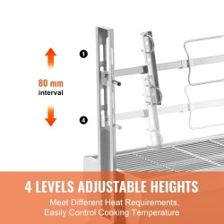 Roottisserie-grilli ulkokäyttöön ruostumaton teräs 52W kantavuus 89,8 kg