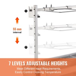 Sähköinen roottisserie-grilli ruostumaton teräs 35-tuumainen lukittavat pyörät ulkokäyttöön