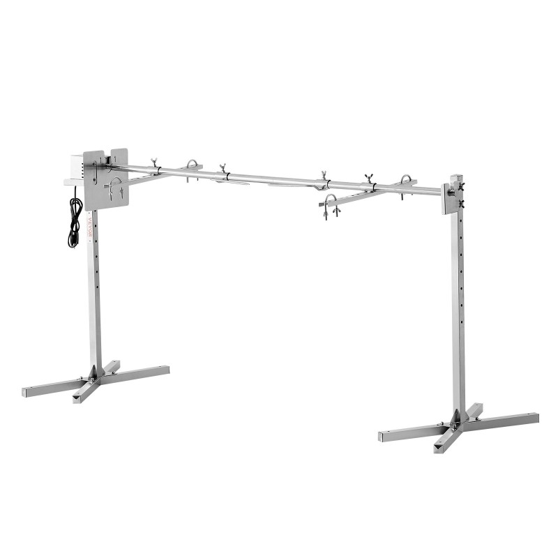 Sähköinen vartaalla pyörivä grilli ruostumatonta terästä 56 tuumaa 132 paunaa korkeussäädettävällä telineellä