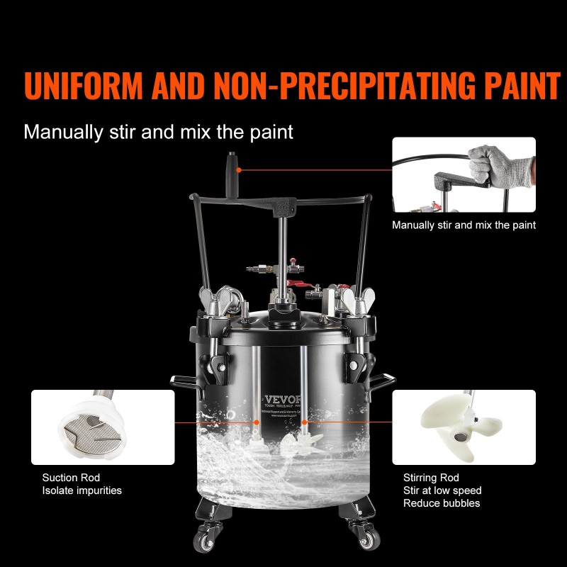 Paineistettu maalisäiliö 20 l teräs 70 psi koti ja teollisuus