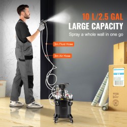 Maalipaineastia 10 l teräs automaattinen sekoitus ruiskupistooli ja letkut säädettävä ilmanpaine