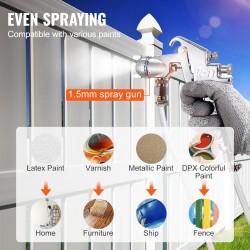 Maalipaineastia 10 l teräs automaattinen sekoitus ruiskupistooli ja letkut säädettävä ilmanpaine