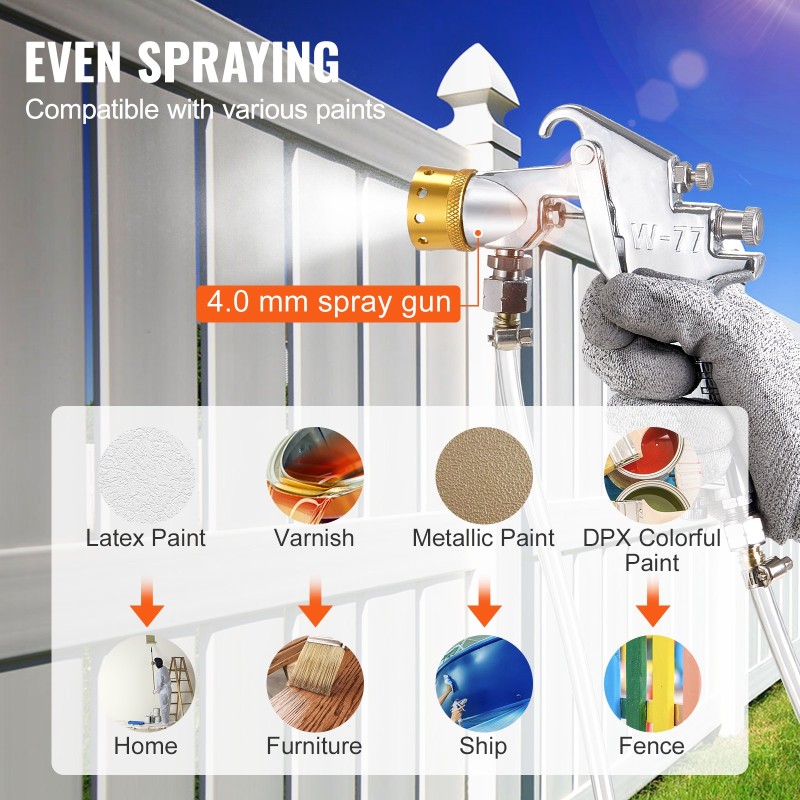 Maalin paineastia 30 l terässäiliö automaattisekoitus säädettävä 70 psi ruisku ja letkut