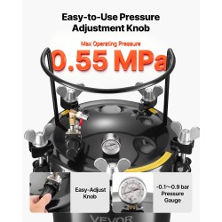 Teräs paineastia 40 L maalin syöttöön pyörillä kolme pikaliitintä