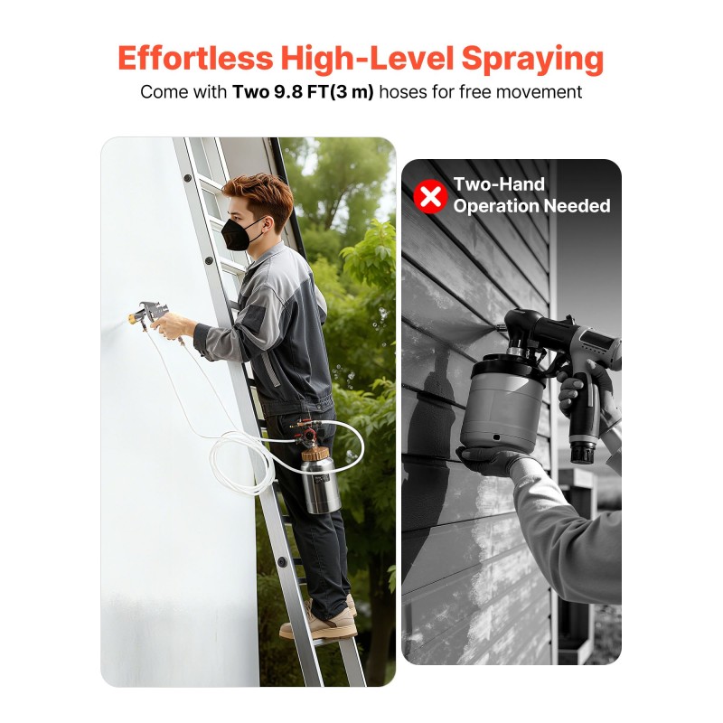 Paineistettava 2 l maalipata suuttimet 1,8 ja 3 mm kahdella letkulla