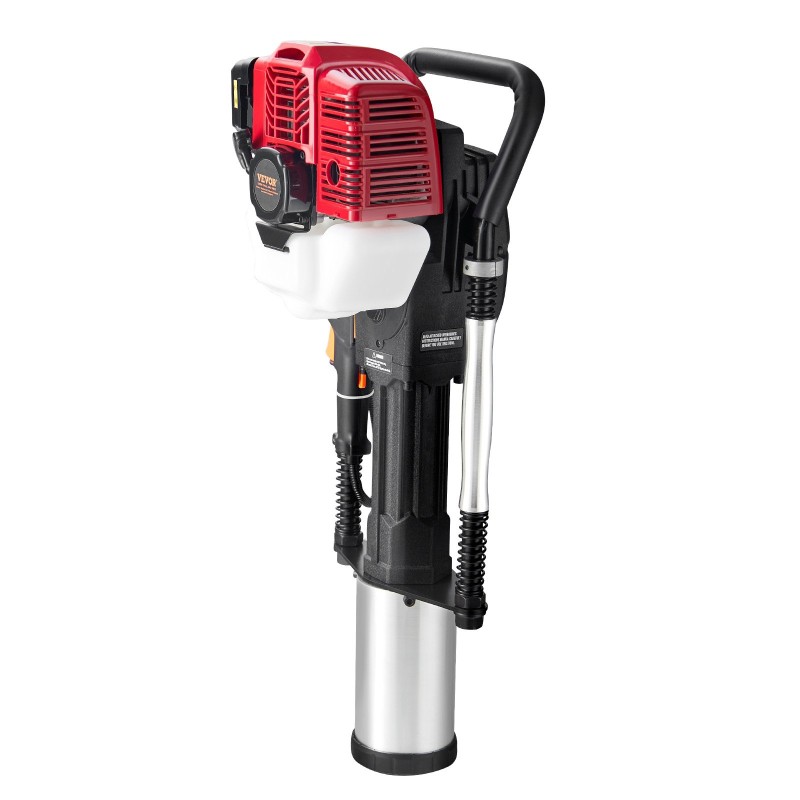 Bensiinikäyttöinen 52cc 2‑tahti paalutuskone 1,4 kW holkit 49/69/100 mm aitojen asennukseen