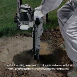 T-paaluiskuvasara bensiinikäyttöinen 37,7 cm3 4-tahti 1 kW 55 ja 70 mm