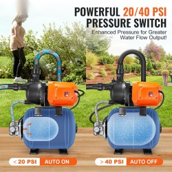 Matalakaivopumppu 745 W termoplastinen pumppupää 63 l/min 50 m 19 l paineastiolla