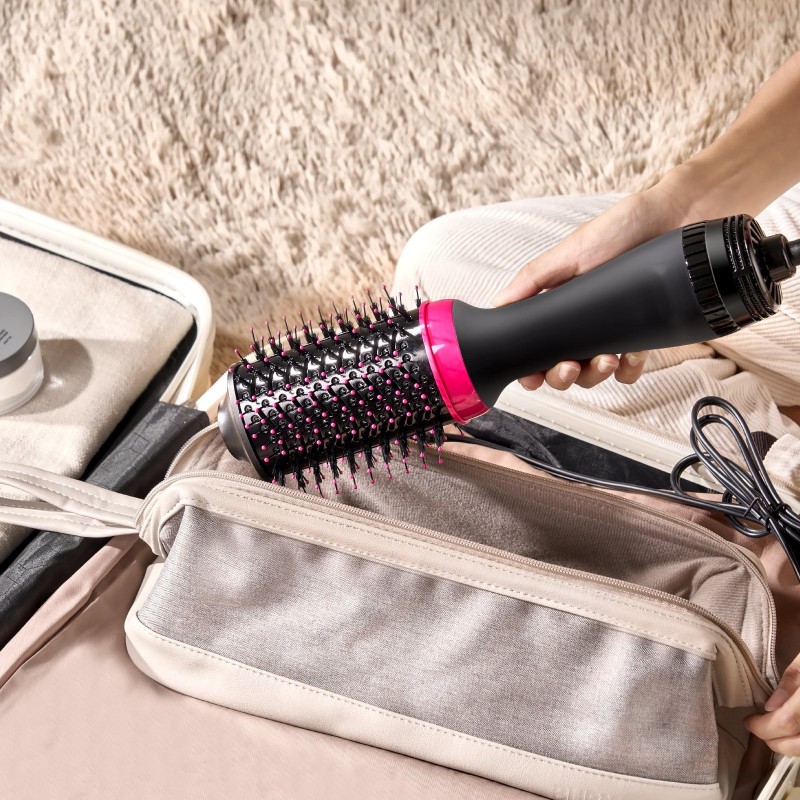 Kuumailmaharja nelitoimintoinen keraaminen pinnoite 65 mm soikea harja 3 säädettävää lämpöasetusta