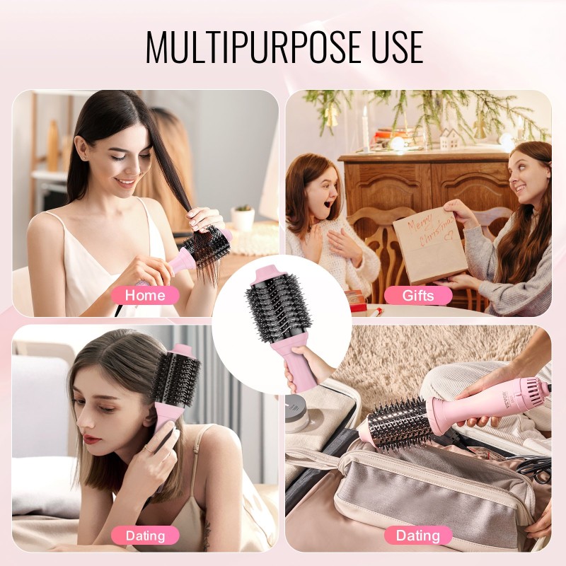 Kuumailmahiusharja nelitoimintoinen elektrolyyttipinnoitetulla titaanilla ja keraamisella pinnoitteella kahdella 2,6 ja 2,95