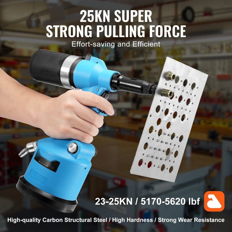 Pneumaattinen hydraulinen vetoniittipistooli 20.2 kN vetovoima 13 suutinta M3–M12