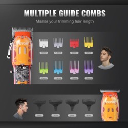 Langaton ladattava kolmiosainen hiusleikkuusetti miehille sisältää trimmerin ja partahöylän