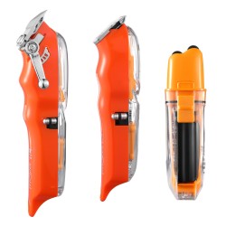 Langaton ladattava kolmiosainen hiusleikkuusetti miehille sisältää trimmerin ja partahöylän