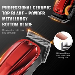 Akkukäyttöinen hiustenleikkuri miehille harjaton 6800 kierrosta minuutissa 8 ohjauskampaa