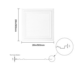 Kattopaneelit polystyreeni 96 kpl 50 x 50 cm 5 mm alaslaskettuihin kattoihin