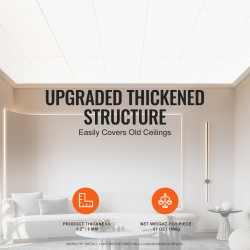 Kattopaneelit PVC-vaahtolevy 10 kpl 605x1213 mm 5mm paloluokka A valkoinen