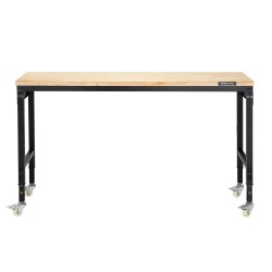 Säädettävä työpöytä tammikansi 1524 mm 907 kg kantava pistorasialla ja pyörillä