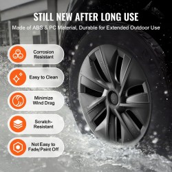 Pölykapselit 19-tuumaiset ABS PC komposiitti Tesla malli Y 2020–2023 napsautettava venttiiliaukolla