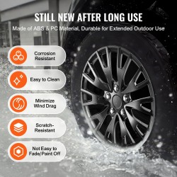 Vanteen suojakapselit 16 tuumaa ABS PC komposiitti napsahtava kiinnitys venttiilin reiällä