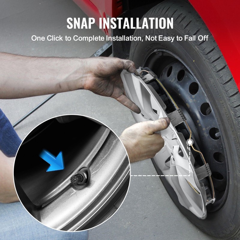 Täyskattavat muoviset 16-tuuman vannekapselit pikalukittuva kiinnitys ympärivuotiseen käyttöön