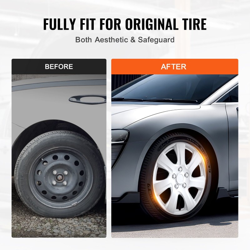 Vanteen suojukset 16 tuumaa muovikomposiitti napaklikkikiinnitys venttiilireiät säänkestävät