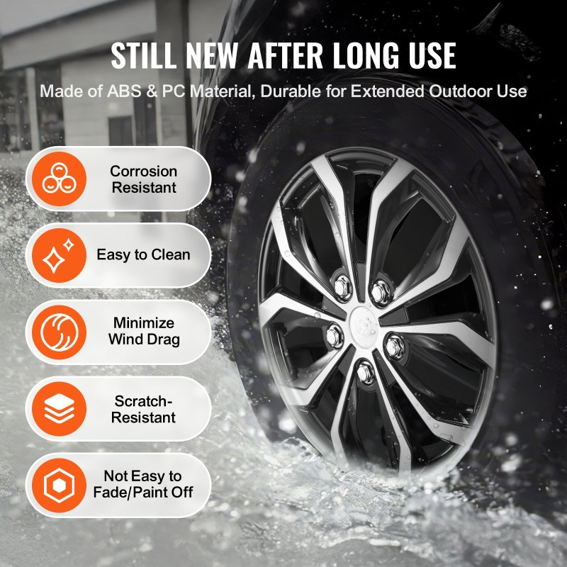 Pölykapselit ABS-PC-komposiitti 15-tuumaiset napsautettavilla kiinnikkeillä venttiilireiällä ympärivuotiseen käyttöön