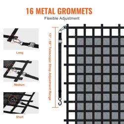 Kuormaverkko polyesteri 3020×2670 mm 680 kg kantavuus 4 säädettävää hihnaa